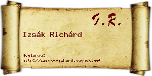Izsák Richárd névjegykártya