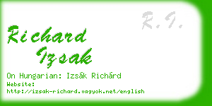 richard izsak business card