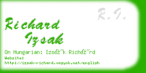 richard izsak business card